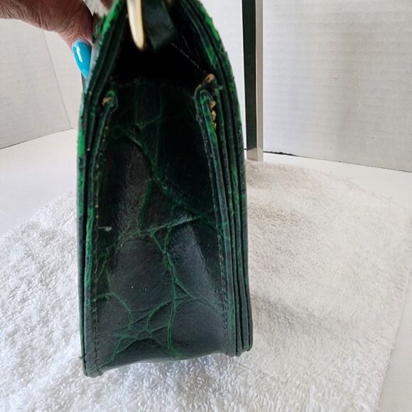 Subissati Green Leather Crossbody Croc Embossed Made in Italy READ DESCRIPTION - Picture 9 of 16
